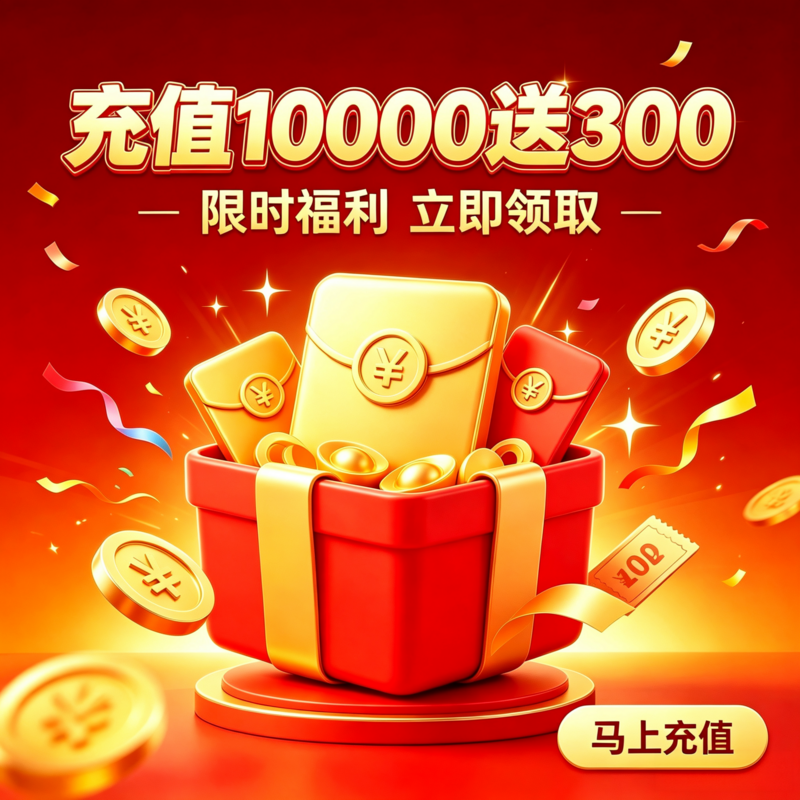 現金充10000送300